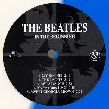 The Beatles IN THE BEGINNING (Mischief Music HHA4) splattered colored LP – label, side 1