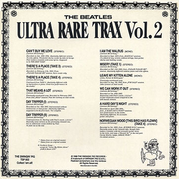 The Beatles - Ultra Rare Trax Vol.2 (The Swingin' Pig TSP 002) – cover, back side