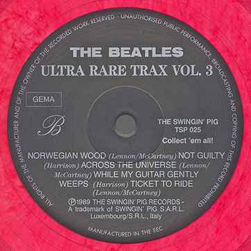 The Beatles - Ultra Rare Trax Vol.3 (The Swingin' Pig TSP 025) – label, side 2