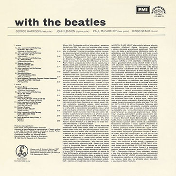 The Beatles - With The Beatles (Supraphon 1113 4400) – cover, back side