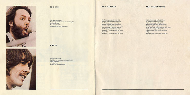 The Beatles - ABBEY ROAD (Supraphon 1 13 1016), issue from 1972 – booklet, pages 34-35
