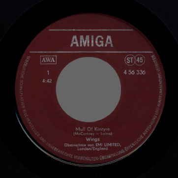 Wings - Mull Of Kintyre / Girls School (AMIGA 4 56 336) – label (Var. Red), side 1