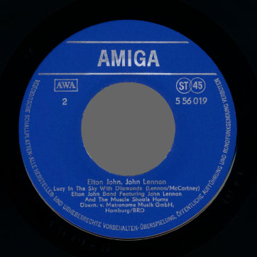 Elton John, John Lennon - Elton John Band feat. John Lennon and The Muscle Shoals Horns (AMIGA 5 56 019) – label (Var. Bark Blue), side 2