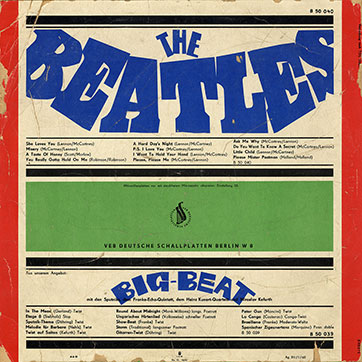 The Beatles - THE BEATLES (AMIGA 8 50 040) – cover, back side (Type 1)