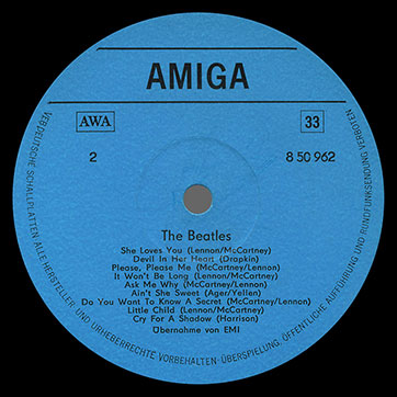 The Beatles - THE BEATLES (Amiga 8 50 962) (re-issue) – label (Var. Blue), side 2