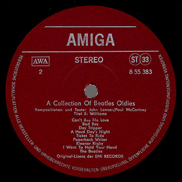 The Beatles - A Collection of Beatles oldies (AMIGA 8 55 383) – label, side 2