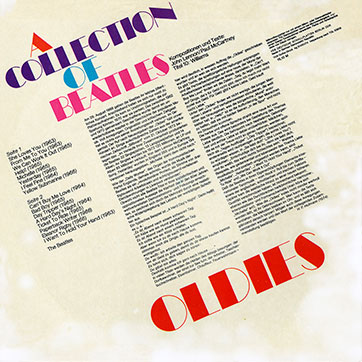 The Beatles - A Collection of Beatles oldies (AMIGA 8 55 383) – cover, back side