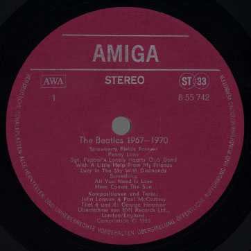 The Beatles - THE BEATLES 1967-1970 (AMIGA 8 55 742) − label var. red 2, side 1