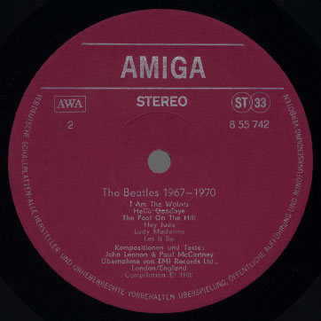 The Beatles - THE BEATLES 1967-1970 (AMIGA 8 55 742) − label var. red 2, side 2