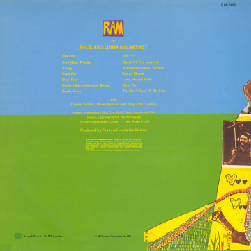 Paul and Linda McCartney - RAM (F 665.496) – cover, back side