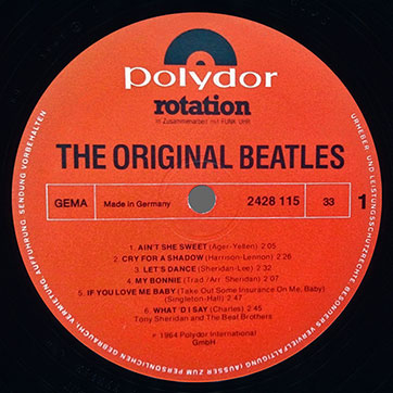 THE BEATLES IN HAMBURG (Polydor 2428 115) – label (Var. 1b), side 1