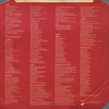 John Lennon − SHAVED FISH (The Gramophone Company of India Limited PCS 7173) – inner sleeve, back side
