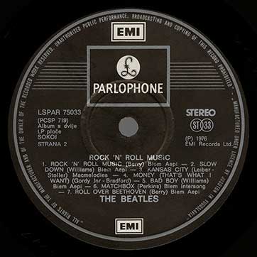The Beatles - Rock 'n' Roll Music (Jugoton LSPAR-75033/4) – label, side 2
