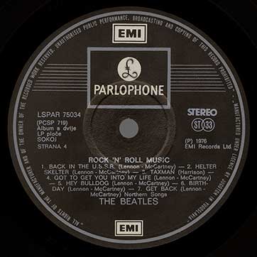 The Beatles - Rock 'n' Roll Music (Jugoton LSPAR-75033/4) – label, side 4