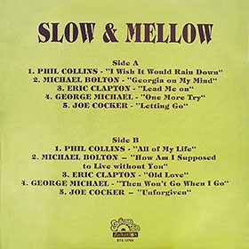 The back side of the sleeve SLOW & MELLOW IV (BTA 12755) LP by Balkanton company (Bulgaria)