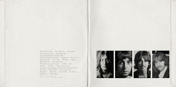 THE BEATLES (aka THE WHITE ALBUM) - 2LP-set by Apple – sleeve, inside