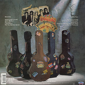 Original European version of TRAVELING WILBURYS VOL. 1 LP by Warner – sleeve, back side