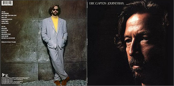 Original version of JOURNEYMAN LP by Eric Clapton  – sleeve, back and front sides