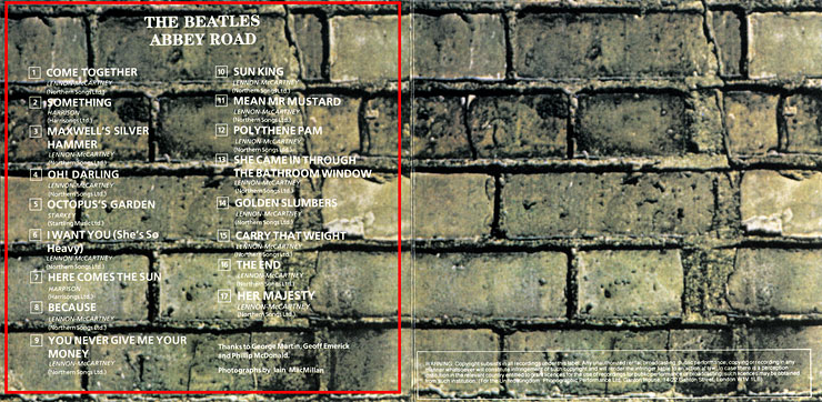 ABBEY ROAD CD by EMI – booklet's inside