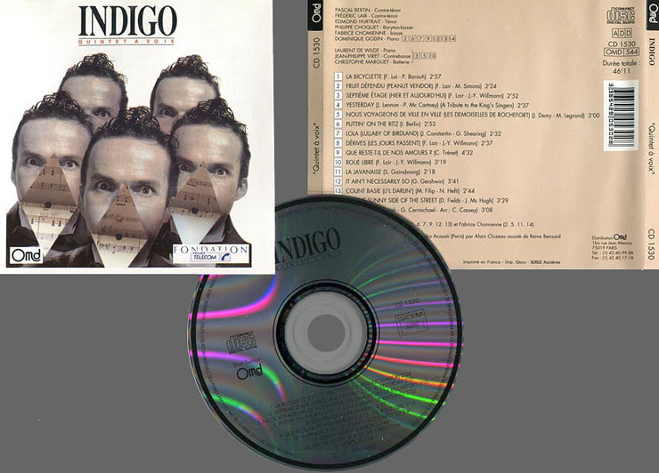 Indigo - Quintet a voix – cd