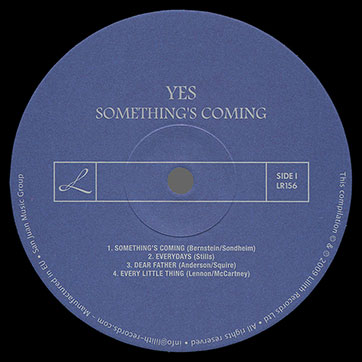 Yes – Something's Coming: The BBC Recordings 1969-1970 (Lilith Records Ltd LR156) – label, side 1