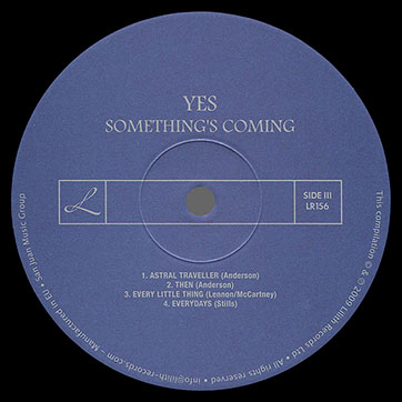 Yes – Something's Coming: The BBC Recordings 1969-1970 (Lilith Records Ltd LR156) – label, side 3