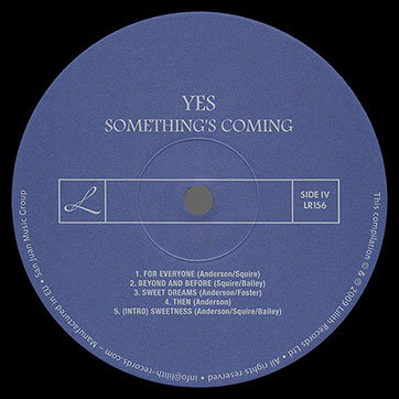 Yes – Something's Coming: The BBC Recordings 1969-1970 (Lilith Records Ltd LR156) – label, side 4