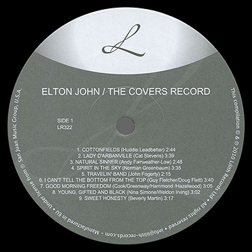 Elton John – THE COVERS RECORD (Lilith Records LR322) – label, side 1