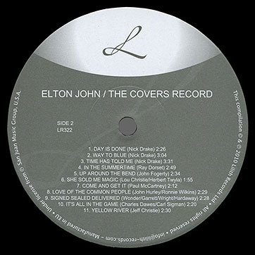 Elton John – THE COVERS RECORD (Lilith Records LR322) – label, side 2
