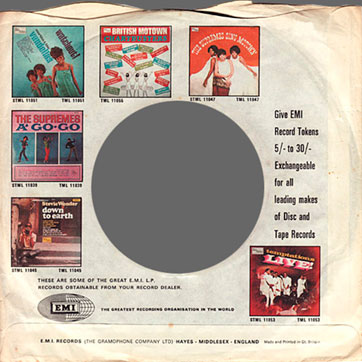 Colored Standard Sleeves with records advertisement Type 8C, back side