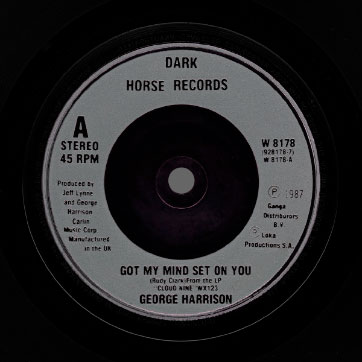 George Harrison - Got My Mind Set On You / Lay His Head (Dark Horse W8178 / 928 178-7) – grey label, side 1