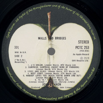 John Lennon - Walls and Bridges (Apple PCTC 253) − label, side 2