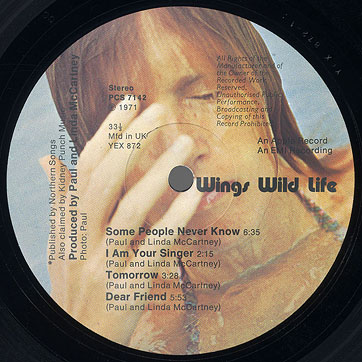Paul McCartney and Wings - WILD LIFE (Apple PCS 7142) – label, side 2