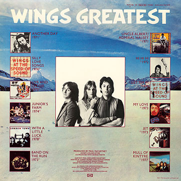 Paul McCartney and Wings - WINGS GREATEST (Parlophone PCTC 256) – cover, back side