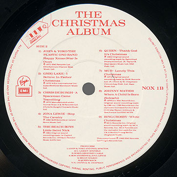 Various Artists - NOW – THE CHRISTMAS ALBUM (EMI/Virgin NOX 1) – label, side 2