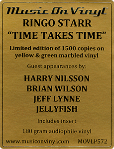Ringo Starr - TIME TAKES TIME (Sony Music / Music On Vinyl MOVLP572 / 8719262016156) − sticker
