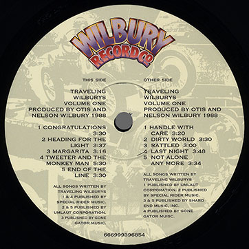 The Traveling Wilburys Collection (Concord Bicycle Music CRE-39517-01), Traveling Wilburys Volume 1 – label, side 2