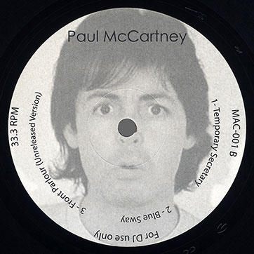 Paul McCartney – Balearic Rarities 1 (Not on label MAC-001) – label, side B