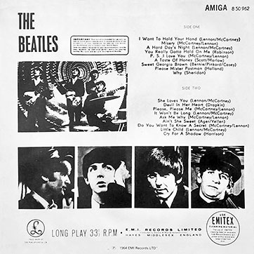 THE BEATLES LP by Amiga – fake sleeve, back side