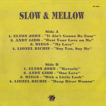 Paul McCartney and Wings - SLOW & MELLOW II by B RECORD COMPANY (UZBEKISTAN) – sleeve, back side