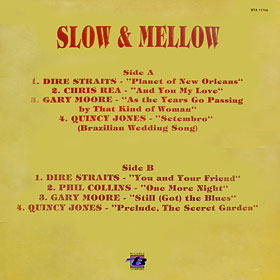 The back side of the sleeve for another LP from SLOW & MELLOW series