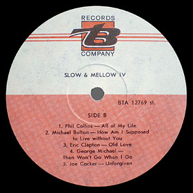 The side 2 of the label for another LP from SLOW & MELLOW series