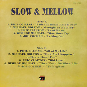 The back side of the sleeve for another LP from SLOW & MELLOW series