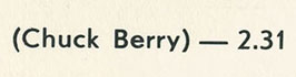 A HARD DAY'S NIGHT (2LP-set) by Melodiya – Fragment of the inside of the gatefold sleeve where the second name
of Chuck Berry is printed correct – Berry