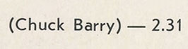 A HARD DAY'S NIGHT (2LP-set) by Melodiya – fragment of the inside of the gatefold sleeve where the second name
of Chuck Berry is printed with a mistake – Barry