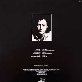 Original UK edition of VALOTTE LP by Virgin Records Ltd. – sleeve, back side