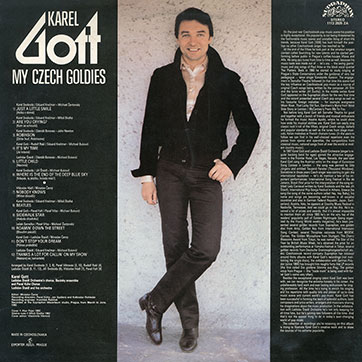 Karel Gott, chorus and orchestra – Karel Gott. My Czech goldies (Supraphon 1113 2925) - sleeve (var. 1), back side