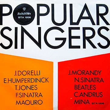 Various Artists (featuring The Beatles, Tom Jones) – POPULAR SINGERS (Balkanton ВТА 1206) - sleeve (var. 8), front side