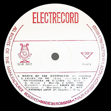 Unknown artist – Noi Șlagǎre Engleze or Hit Parade 2 (Electrecord EDE 0447) – label (var. white-2), side 1