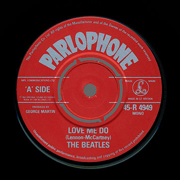 The Beatles – Love Me Do / P.S. I Love You (Parlophone 5099901740172) – label, side A